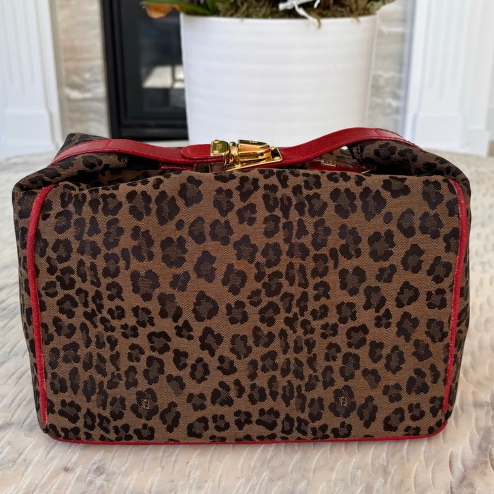 Authentic Fendi Vintage Leopard Print Vanity Bag